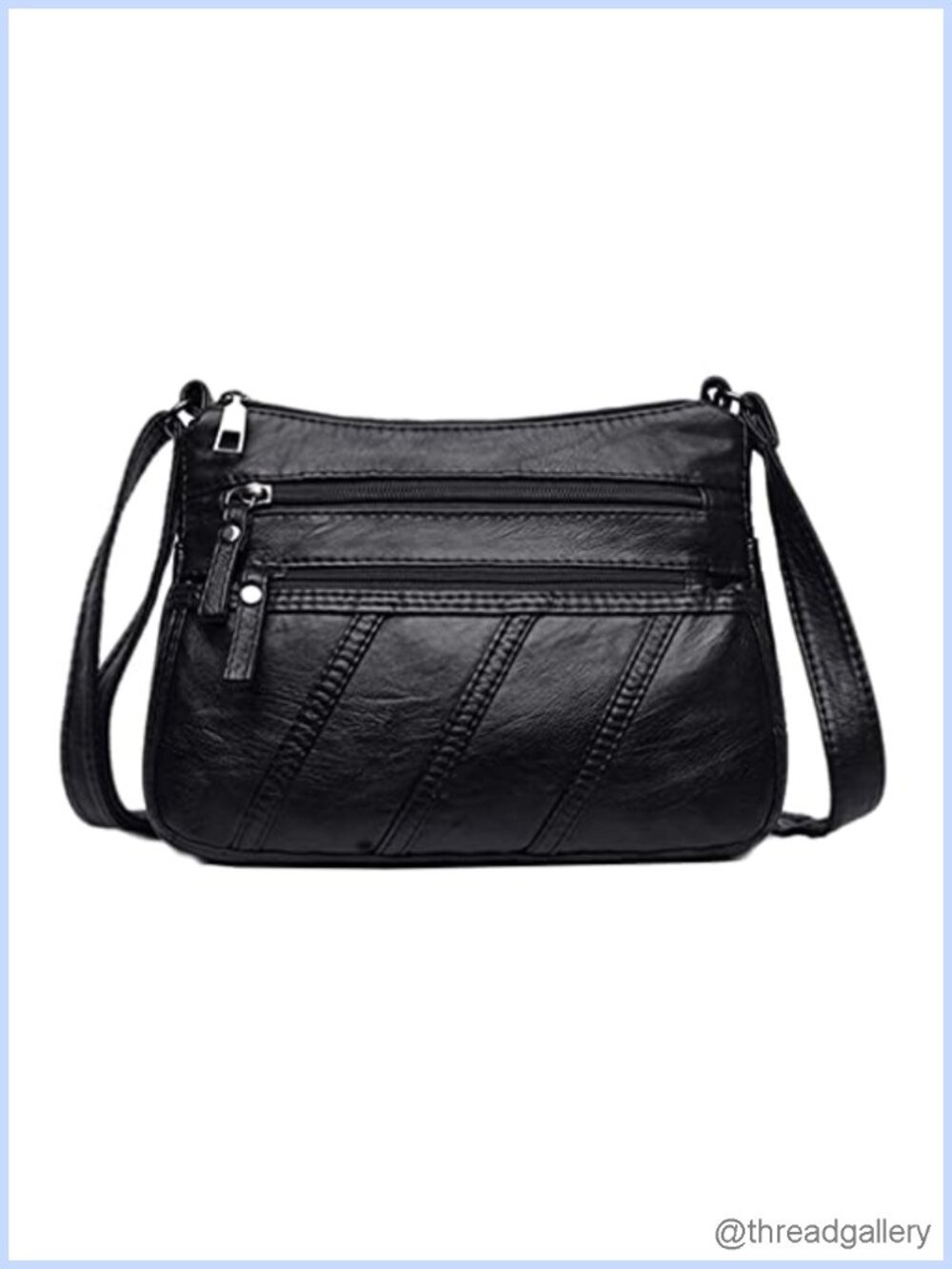 Water Silk PU Leather Crossbody Shoulder Bag Adjustable Strap Women